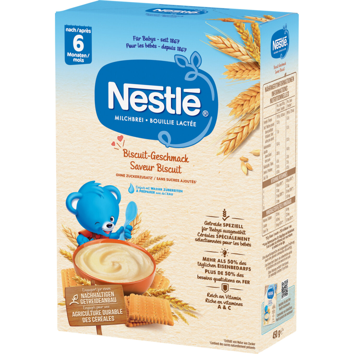 Nestlé Milchbrei für Babys mit Biscuit-Geschmack, nach 6 Monaten