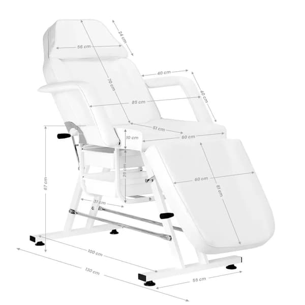 Activeshop Sillon cosmetic armchair with cuvettes white