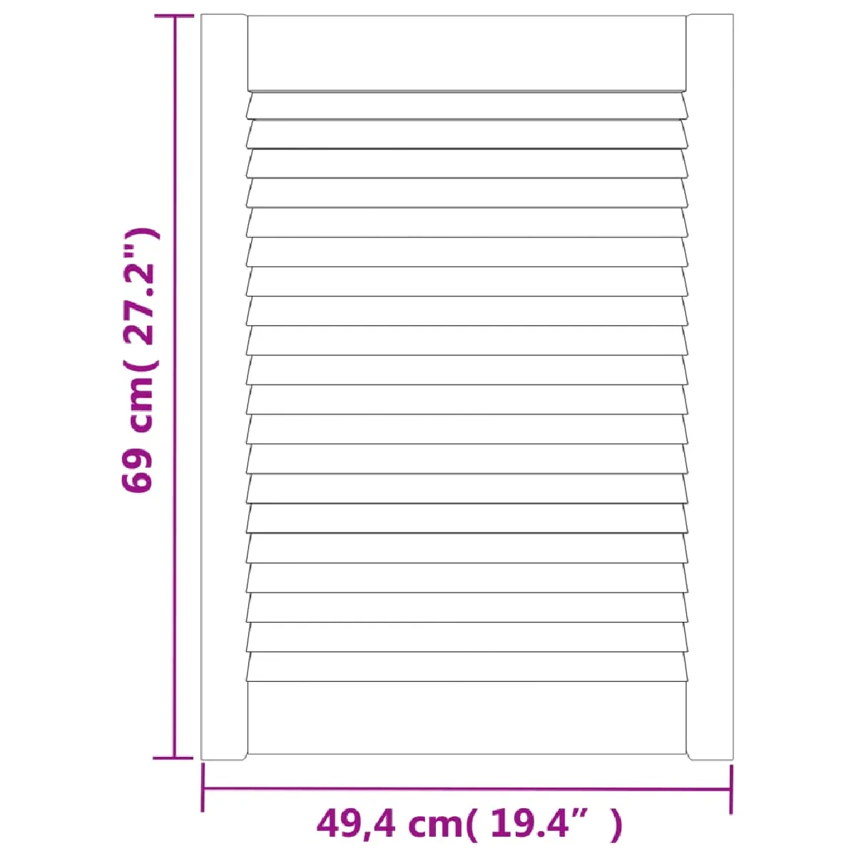 vidaXL Portes Armoire Persiennes 2pcs Blanc
