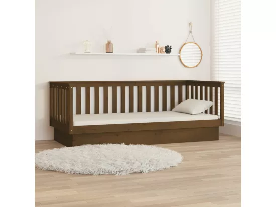 Lit de jour sans matelas marron miel 100x200 cm bois pin massif
