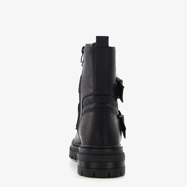 Blue Box dames biker boots zwart