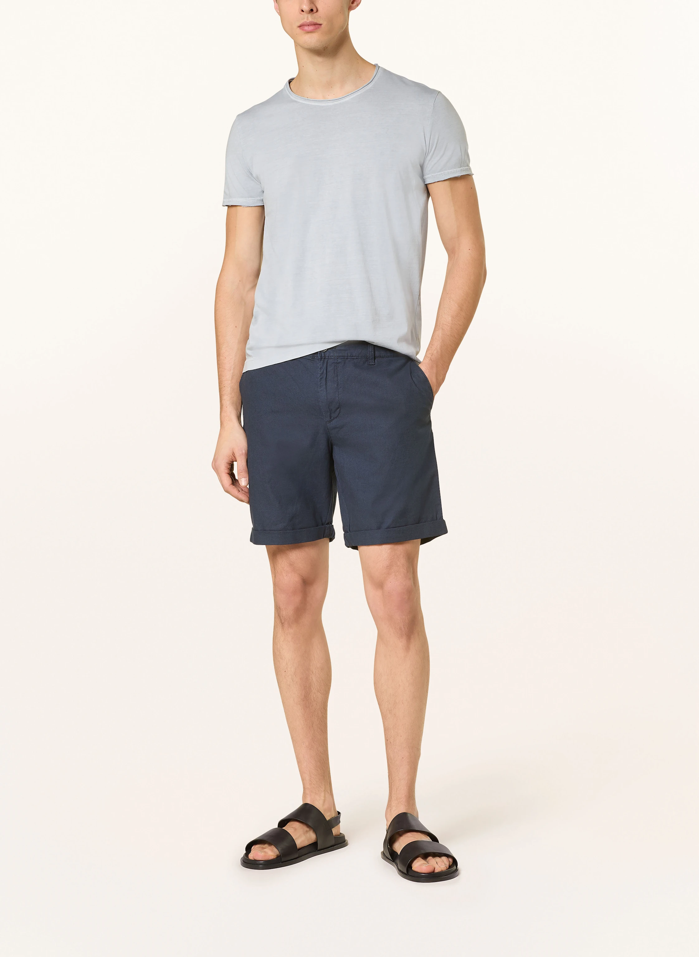 STROKESMAN'S Chinoshorts Slim Fit mit Leinen