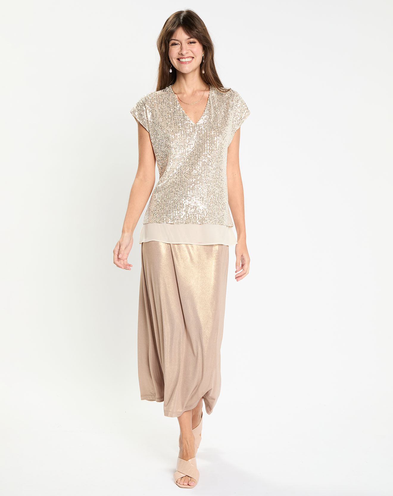 Lauren Vidal Jupe Glam marron/doré