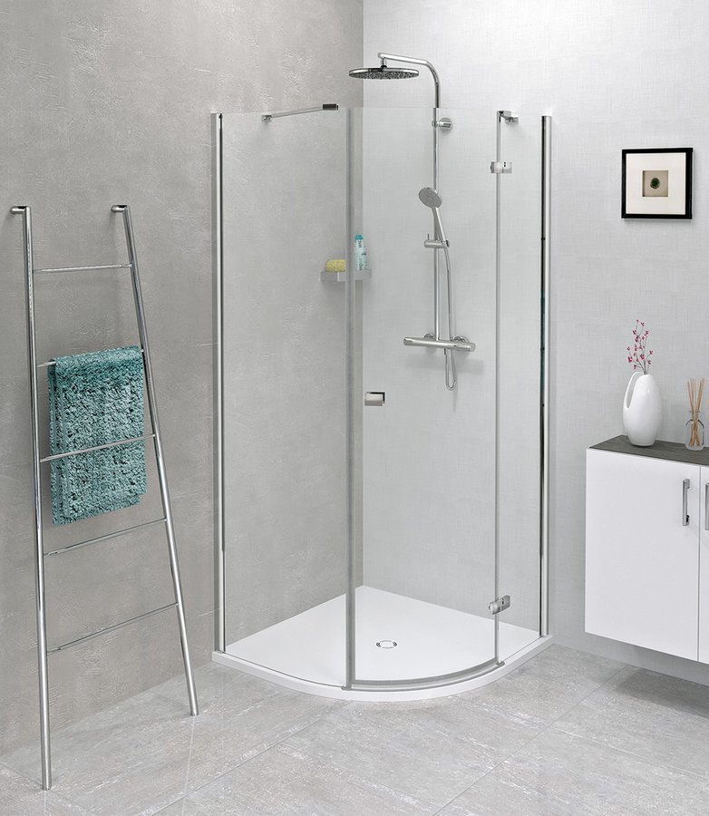 Polysan Flexia kwartronde douchebak 80x80cm wit