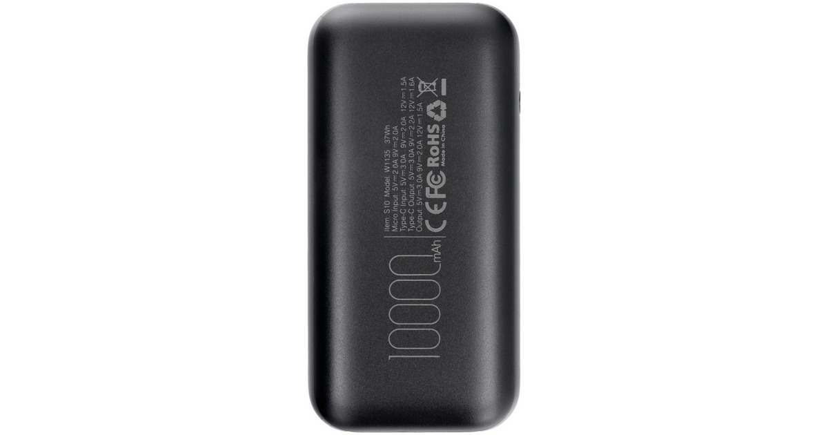 VEGERS10 powerbank 10.000mAh  (Zwart)