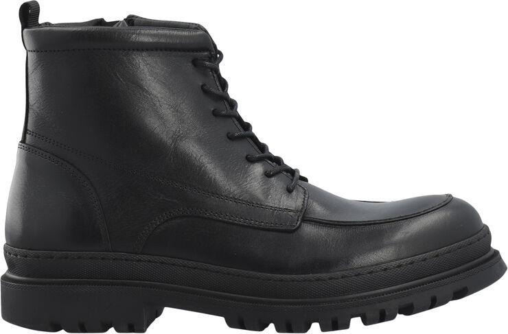 Bianco BIAGRANT Warmlined Moc Toe Lace Up Boot Tumbled Leather Black