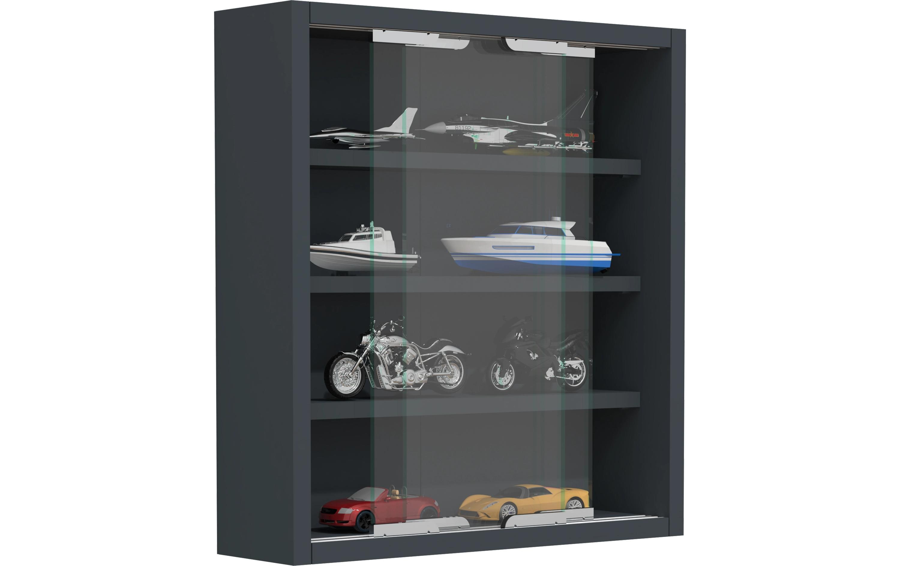Vitrine Agisa S 37 x 40 cm, AnthrazitHängevitrine für die Wandmontage