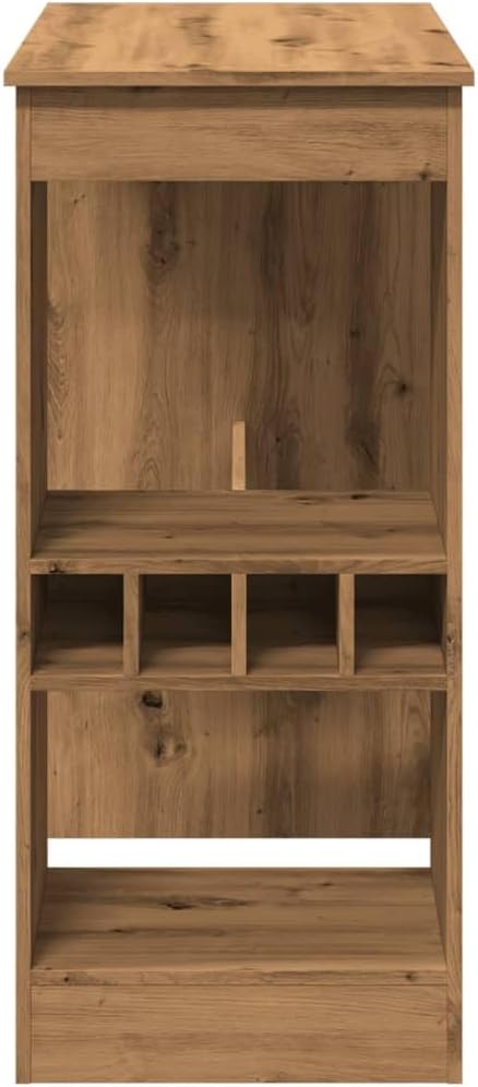 Bartisch mit Regal Artisan-Eiche 90x47,5x103,5 cm Holzwerkstoff Bartisch, Bistrotisch Bartheke für Hausbar, Wohnzimmer und Esszimme