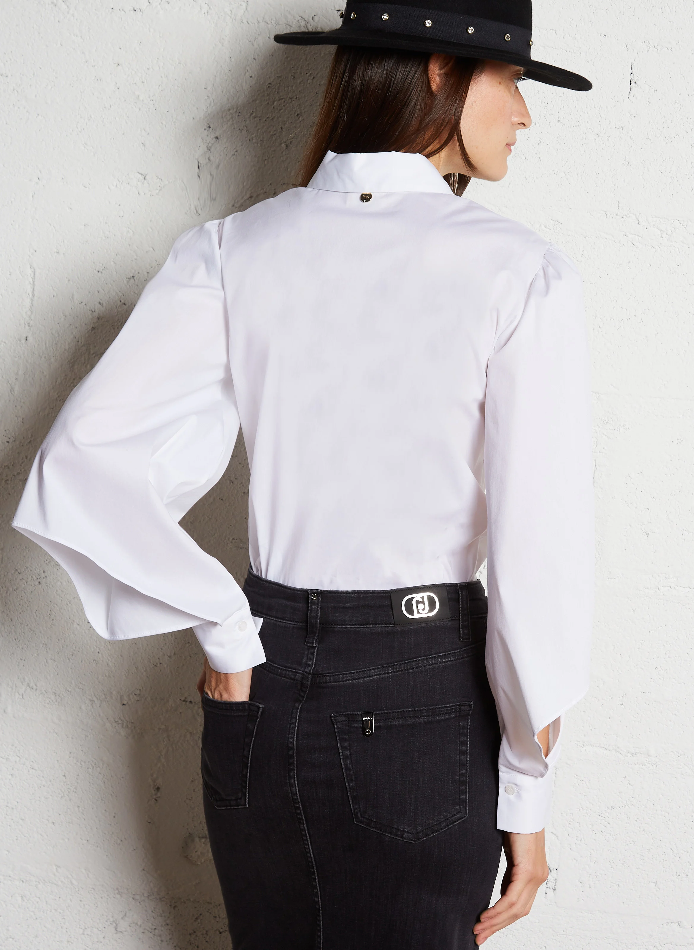 Chemise à découpes en coton mélangé | Blanc