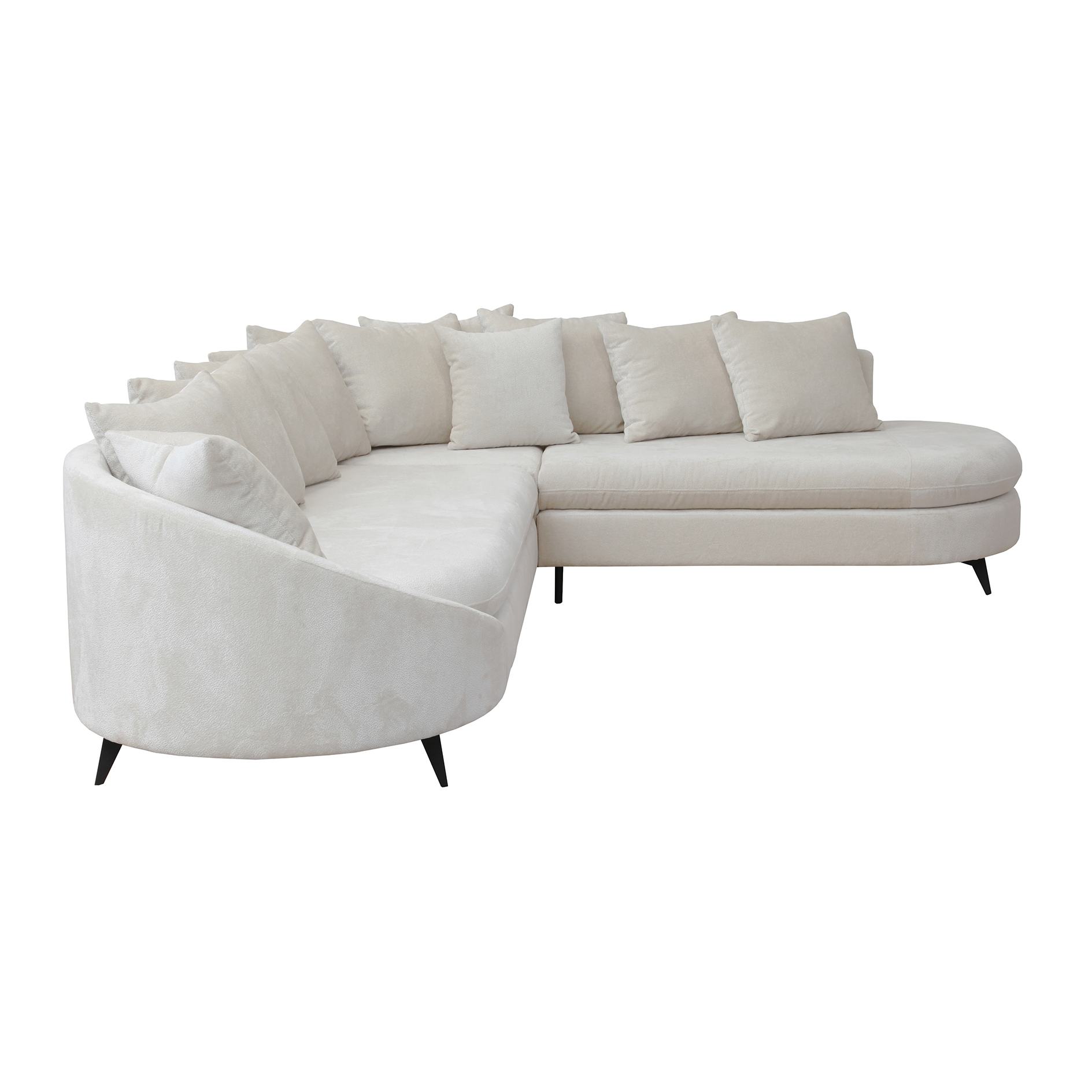 Ecksofa - grey - mit Liegefunktion und Staukasten - Ottomane rechts