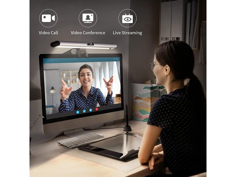 4smarts Webcam 2in1 LightBar Pro Monitorlampe mit FullHD Webcam
