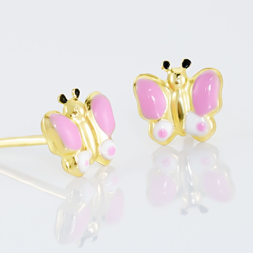 Boucles D'oreilles Puces Sienna Papillon Or Jaune
