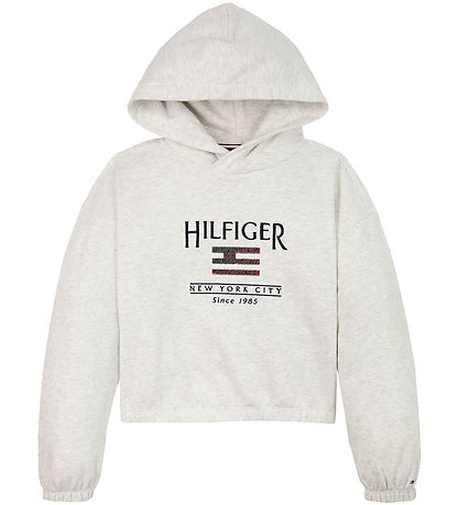 Tommy Hilfiger Kapuzenpullover - Kurz - Pailletten Flagge - Snow