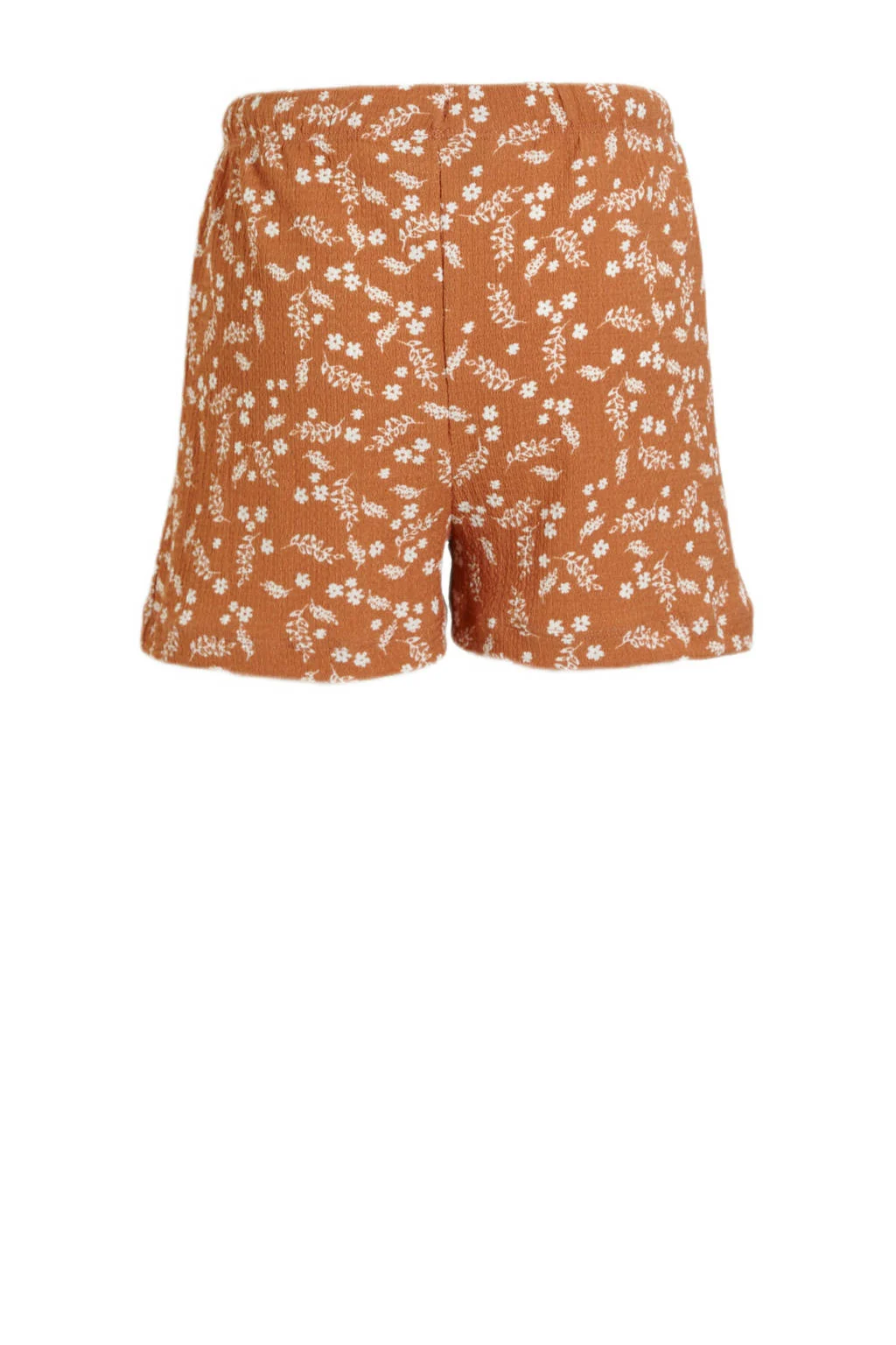 anytime crinkle short met all over print lichtbruin