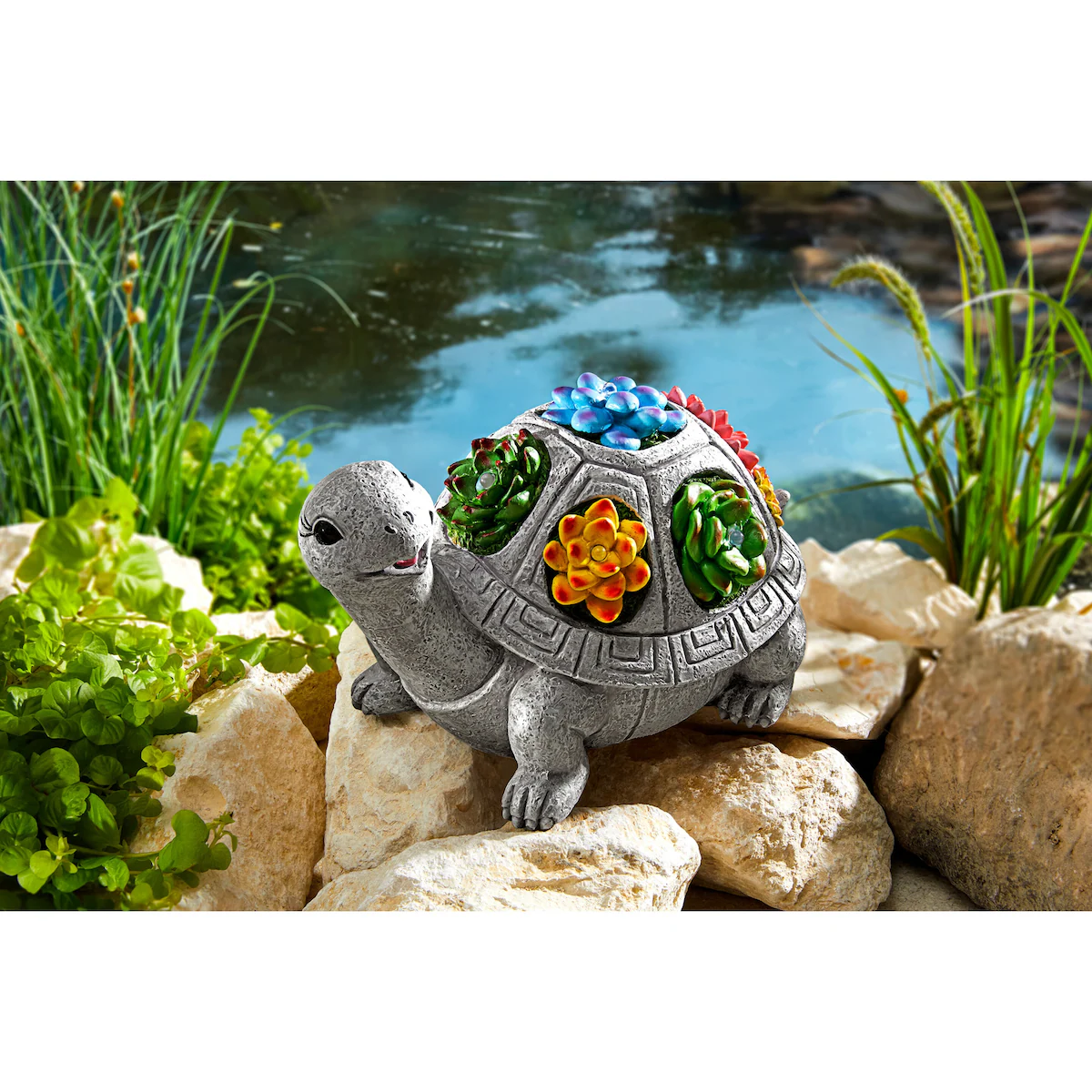 viva domo - Solar-LED-Dekofigur-Schildkröte „Marie“