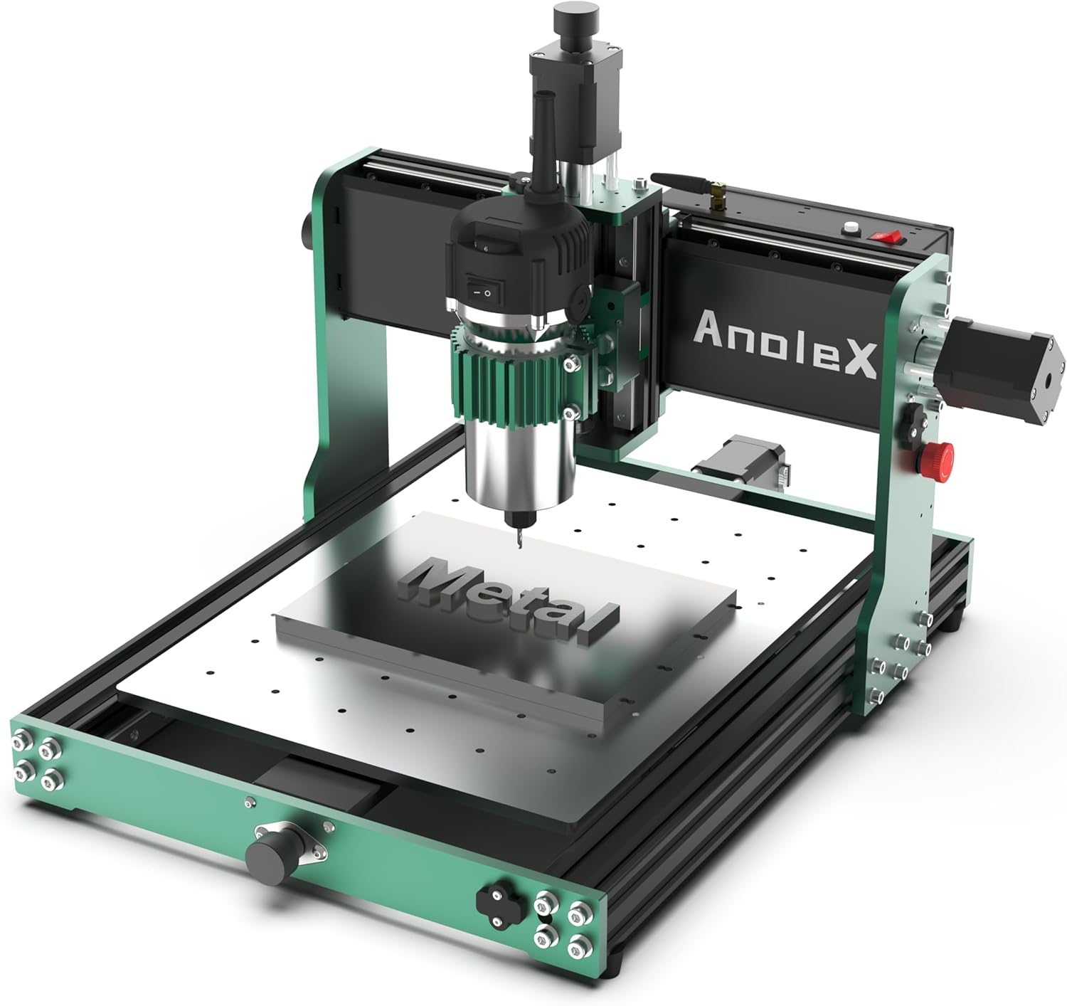 CNC-Fräsmaschine 3030-Evo Max, Ganzmetall-XYZ-Achse, Dual-Stahl-Linearführungen mit 800-W-Trimmer-Fräse, ideal zum Schneiden von Aluminium, Messing, Edelstahl, Holz, Acryl, MDF, Kunststoffen