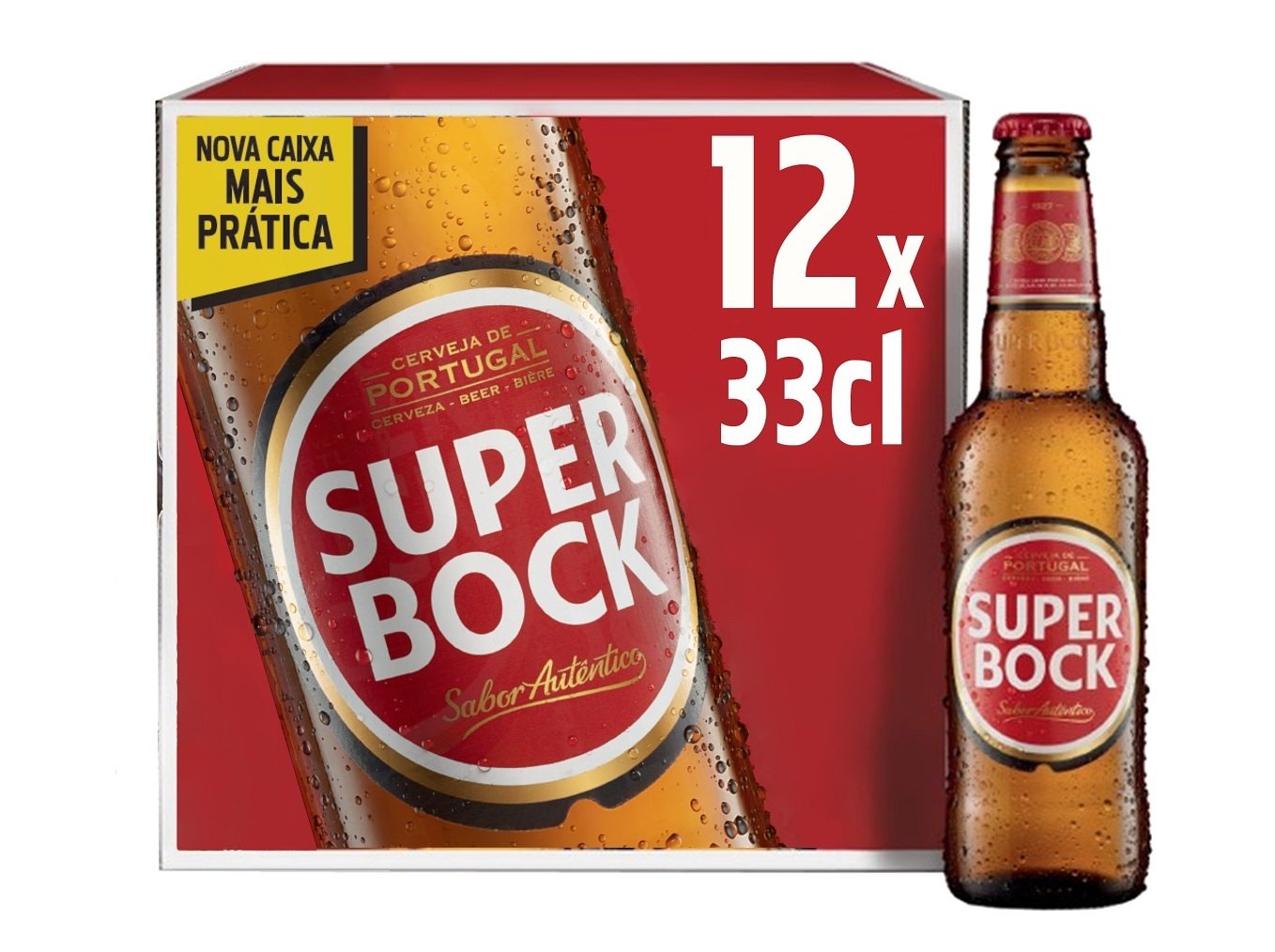 CERVEJA BRANCA SUPER BOCK CAIXA 12X0.33L