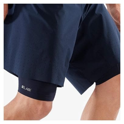 Short 2-en-1 Salomon S/LAB Ultra Bleu