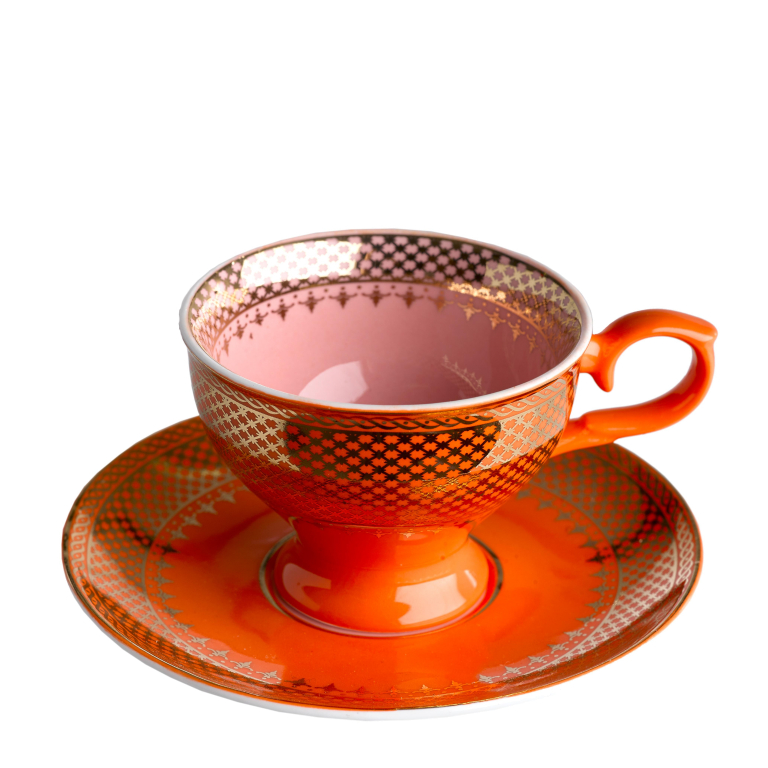 POLSPOTTEN Grandma espresso kop en schotel set van 4