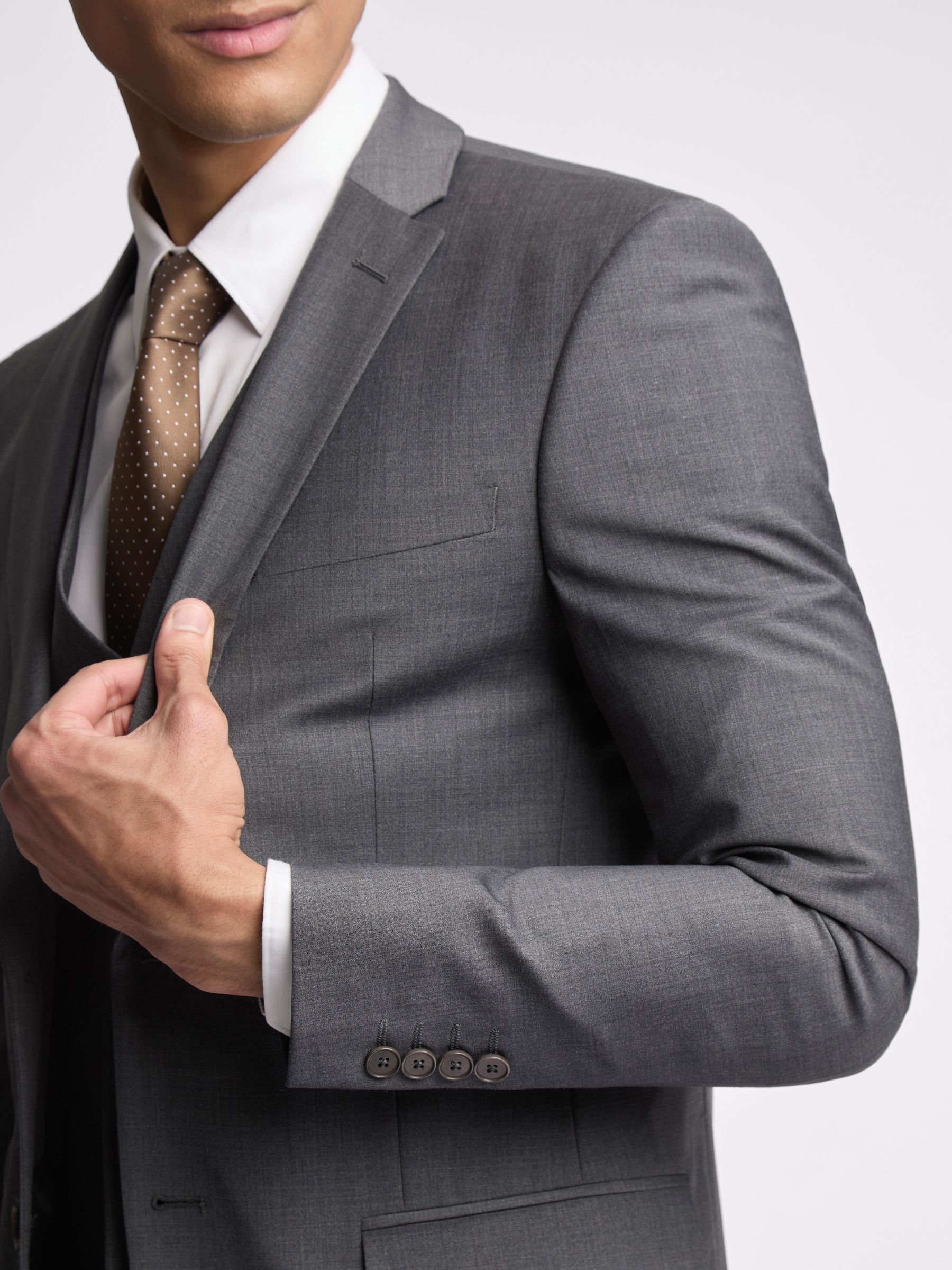 Ted Baker Tailoring Prem Charcoal Grey Panama Slim Suit Jacket