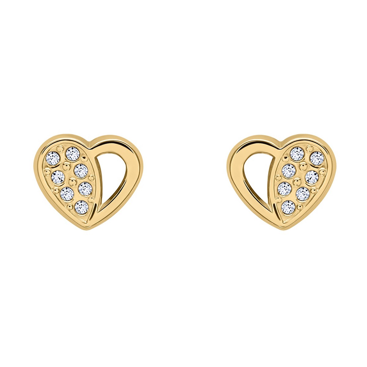 Boucles d'oreilles Brillaxis coeur or oxydes