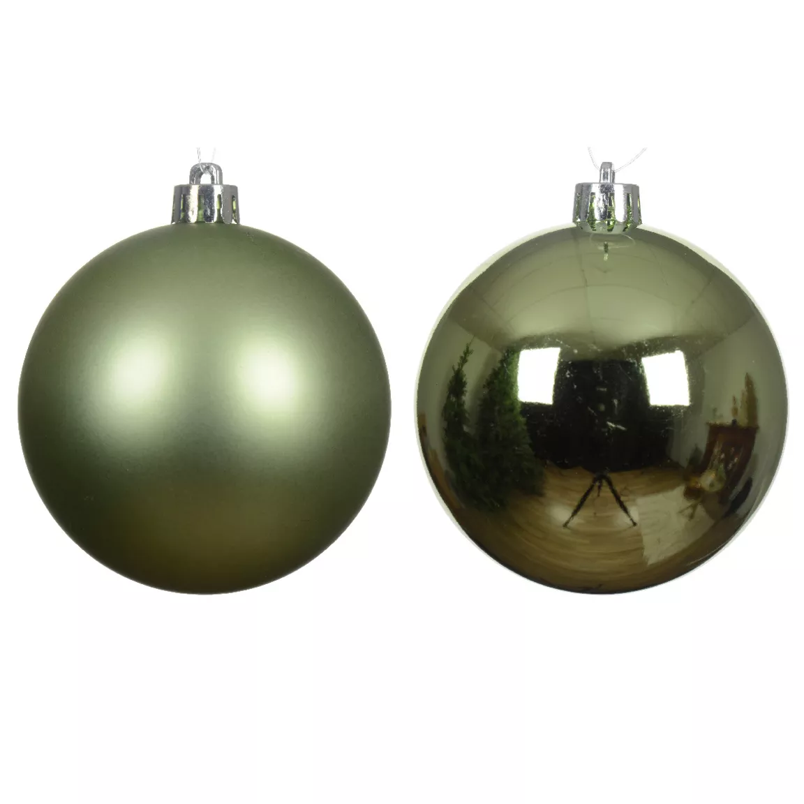 Lot de 6 boules de Noël (D80 mm) Alpine Thé vert