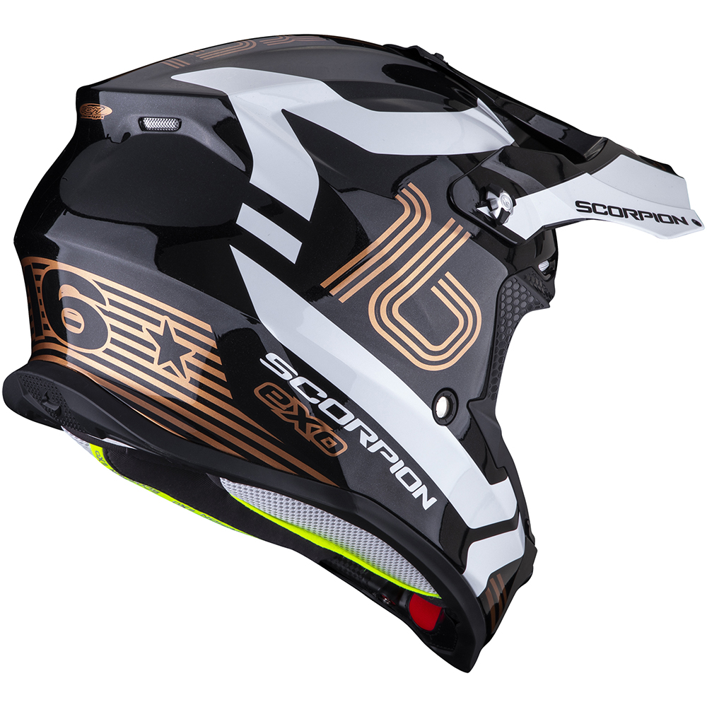 Scorpion - Casque VX-16 Evo Air Tub Noir Brillant / Blanc / Or