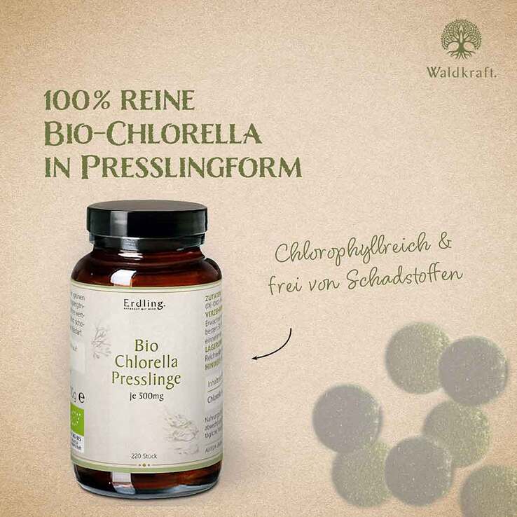 Chlorella Presslinge Bio Algen Erdling, 220 St
