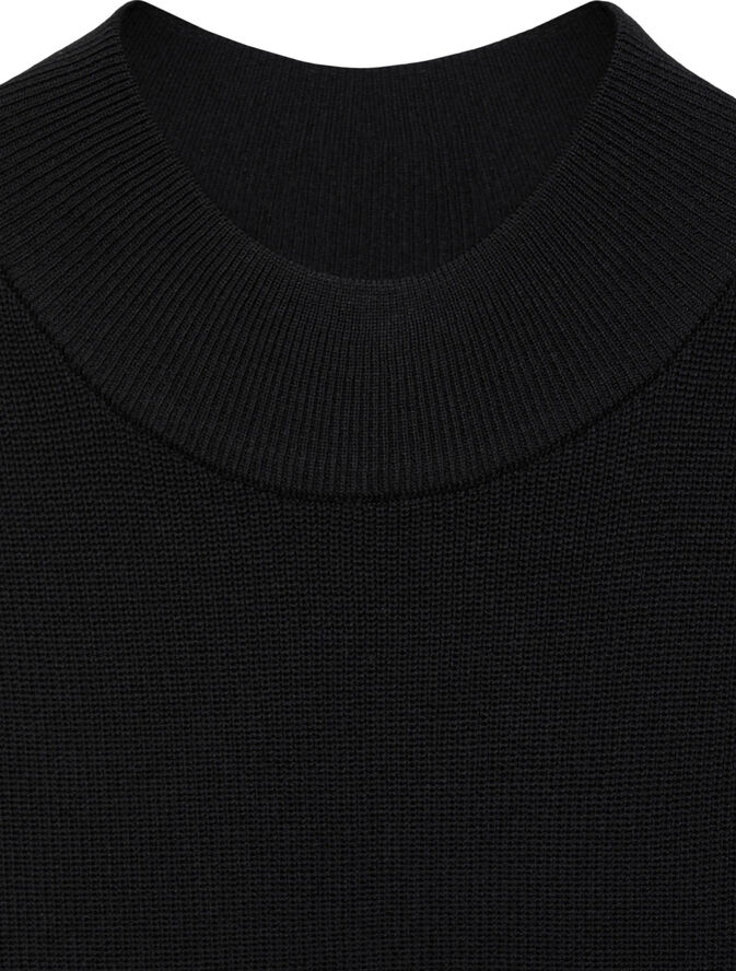 MANGO Knitted Perkins neck dress Black