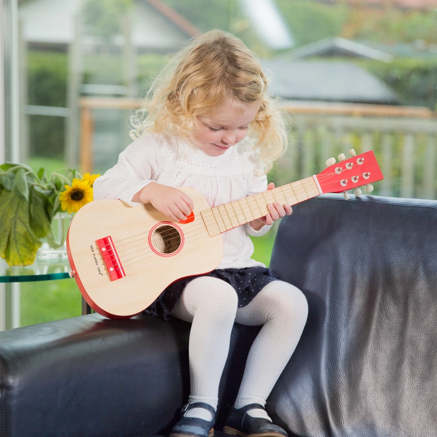New Classic Toys Gitarre - DeLuxe - NaturRot