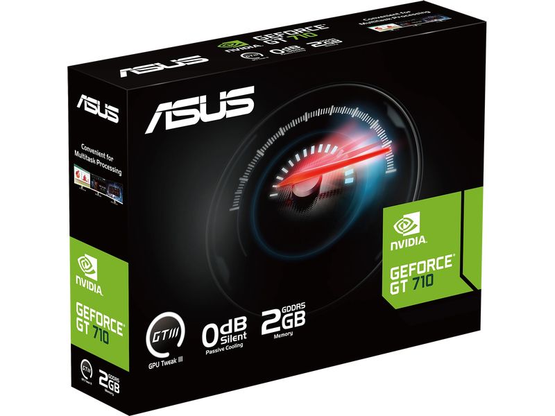ASUS Grafikkarte GeForce GT 710 EVO 2 GB GDDR5 Entry Grafikkarte mit 2 GB GDDR5 Speicher