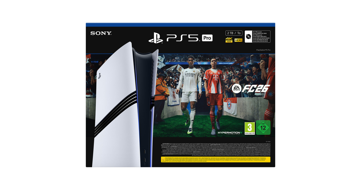 SonyPlayStation 5 Pro 2 TB E-Chassis - FC 26 bundel spelconsole  (Wit/zwart)