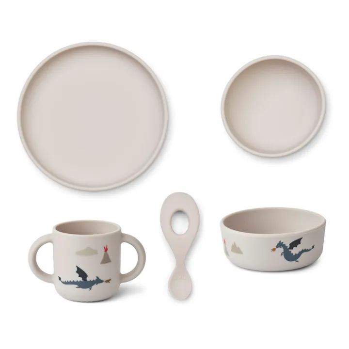 Liewood Set vaisselle Vivi en silicone - Set de 4 | Sable
