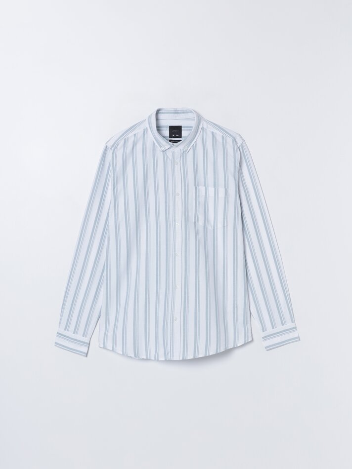 Camisa Oxford listrada - Verde