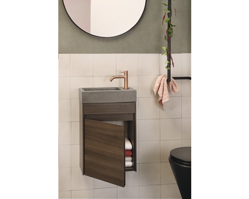 Wastafelmeubel Verschil HURA L BxHxD 39,5 x 52 cm x 21,5 cm Frontkleur eikengrijs