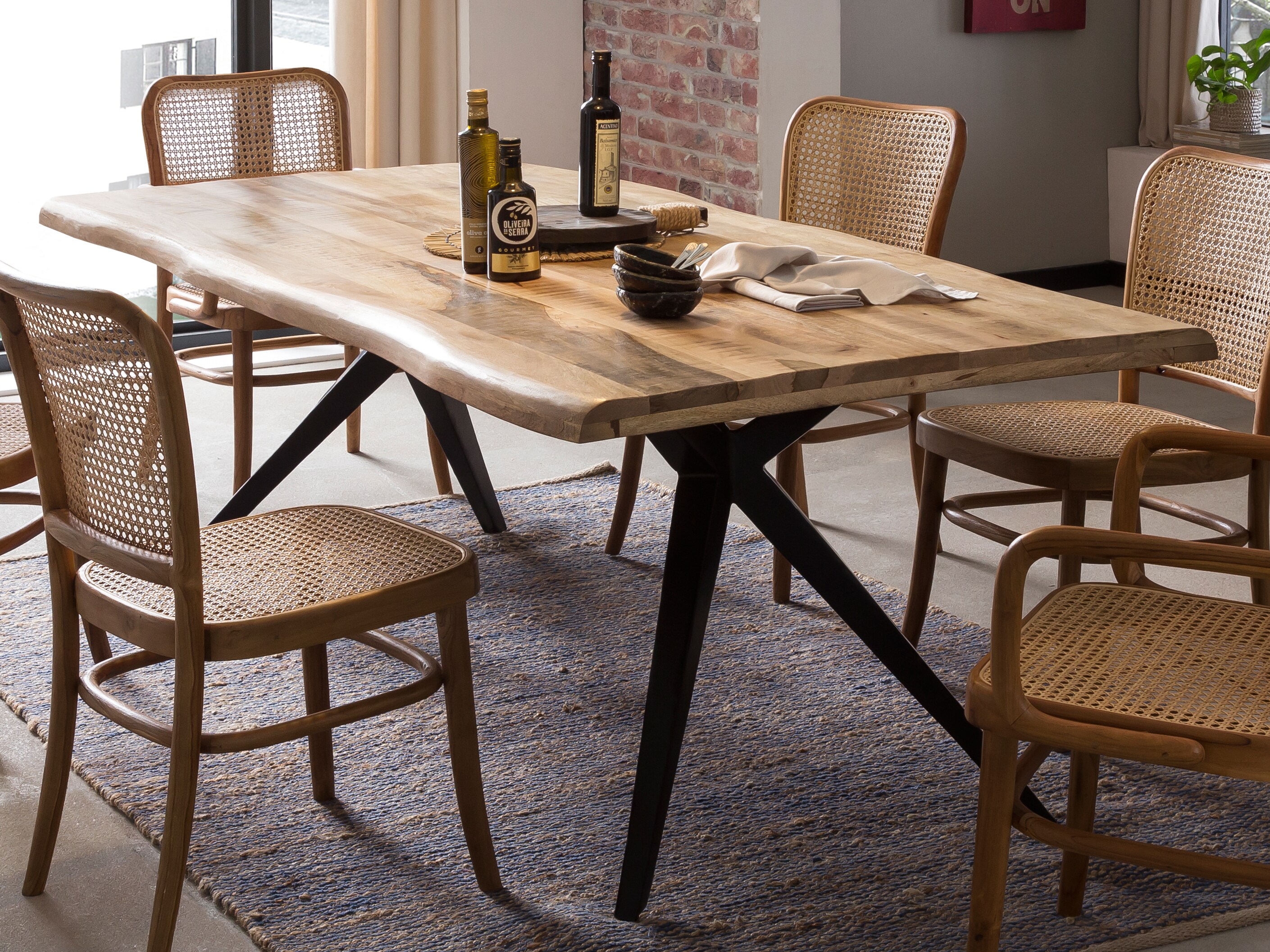 Tisch 200x100 Mango Metall Holztisch Esstisch Küchentisch Speisetisch Esszimmer