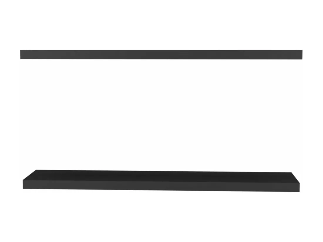 Etagère flottante noire en mélamine avec 2 étagères, 3.8 cm X 120 cm X 25 cm