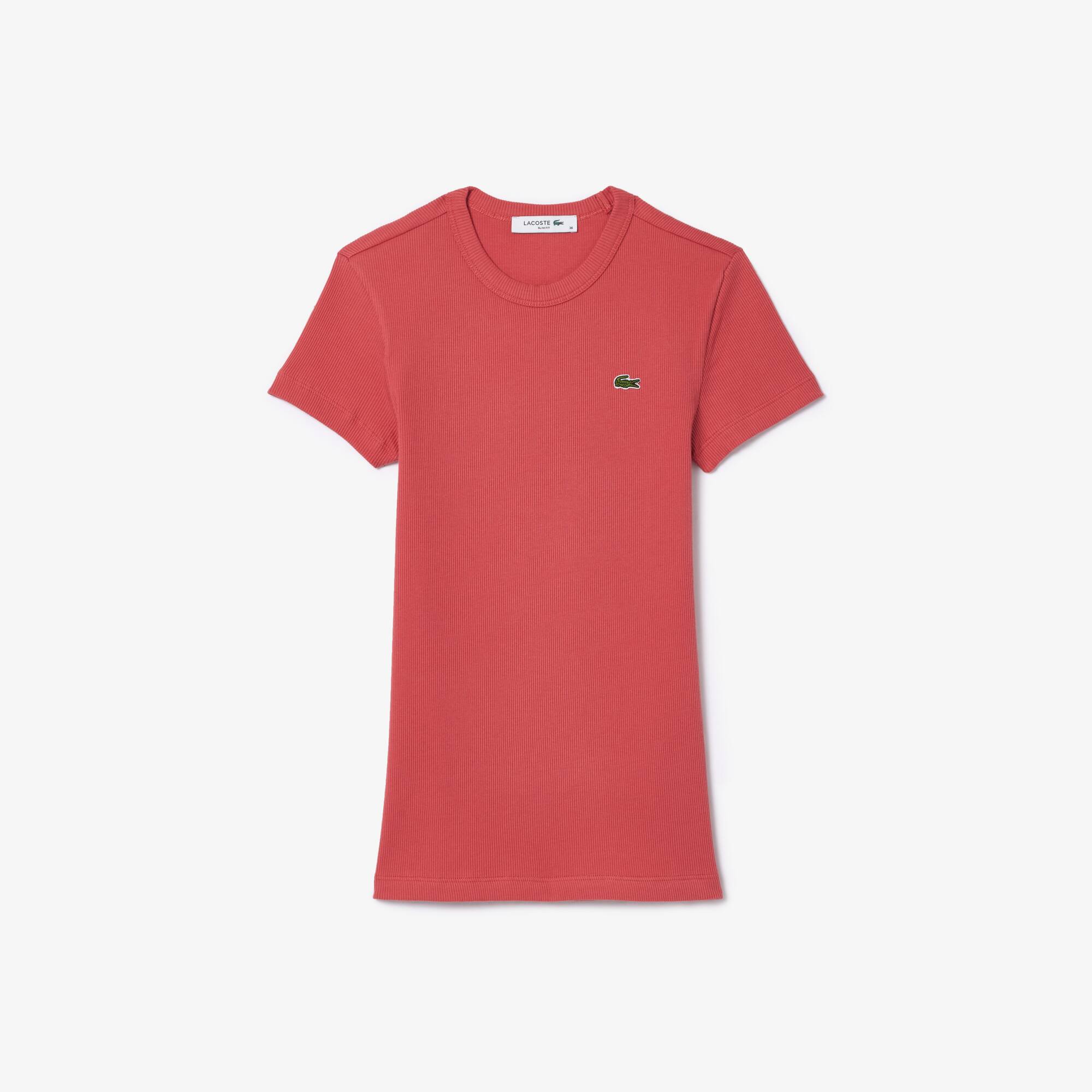 T-shirt femme Lacoste slim fit en coton biologique T-Shirts - Rose - Lacoste - Femme