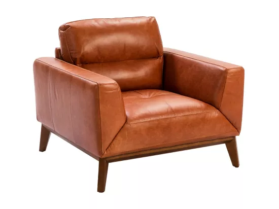 Fauteuil en cuir et pieds en bois 5036 ANGEL CERDA