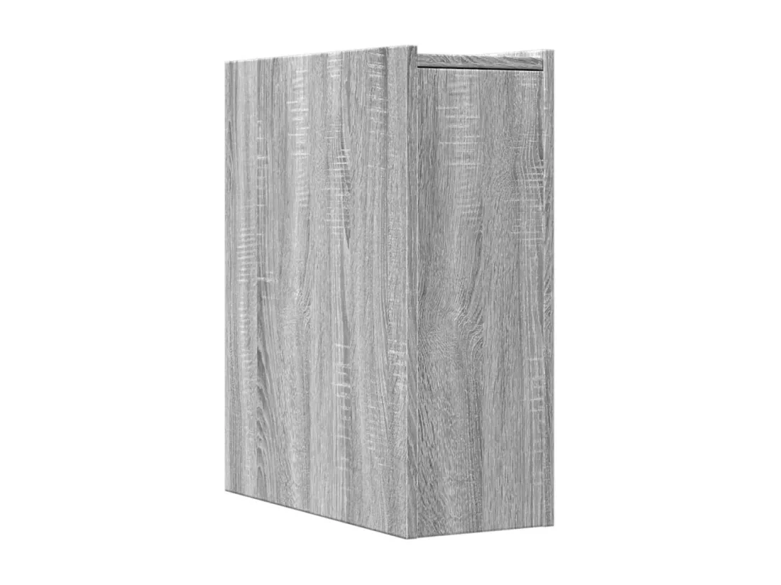 Armoire de salle de bain étroite avec roulettes sonoma gris