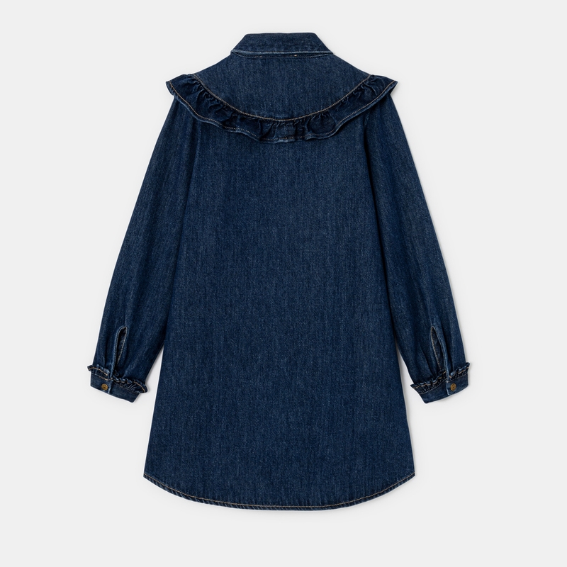 Robe en denim brodée bleue fille Chipie