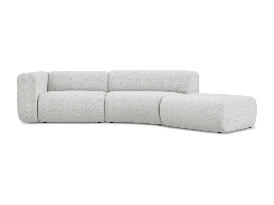 Canapé modulable 4 places droit en tissu texturé - beige - EKAHI