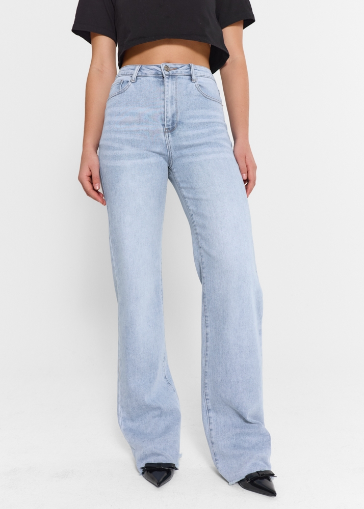 Straight leg stretch jeans denim blauw