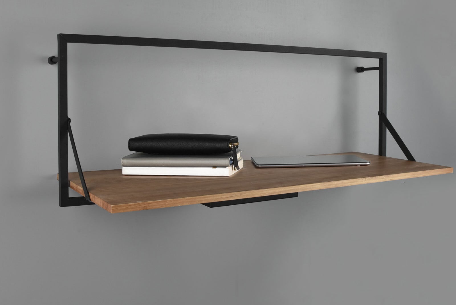 Wandregal LEONIE 30 x 90 cm braun/ schwarz