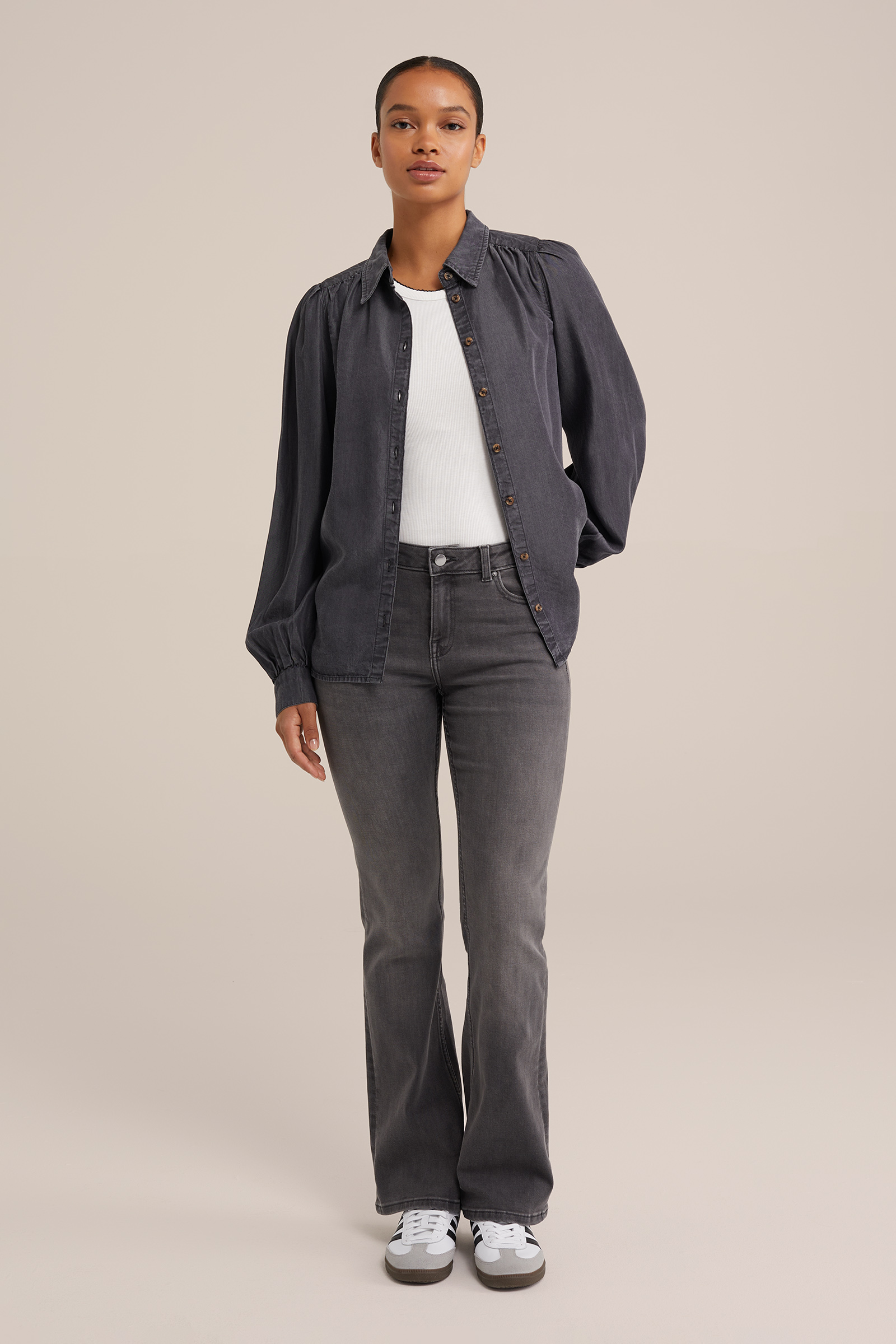 denim blouse Blue Ridge Donkergrijs