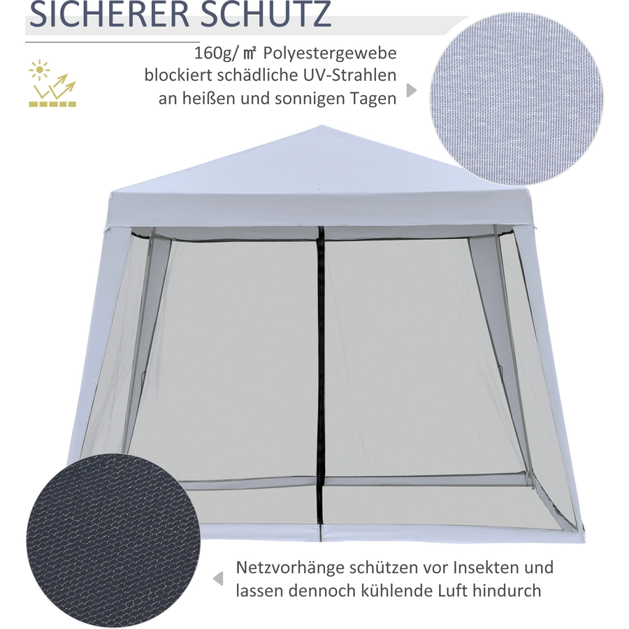 Outsunny Pavillon mit Moskitonetz grau