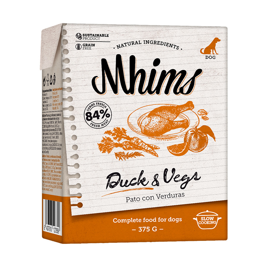 Tijolos Mhims de pato e vegetais para cães