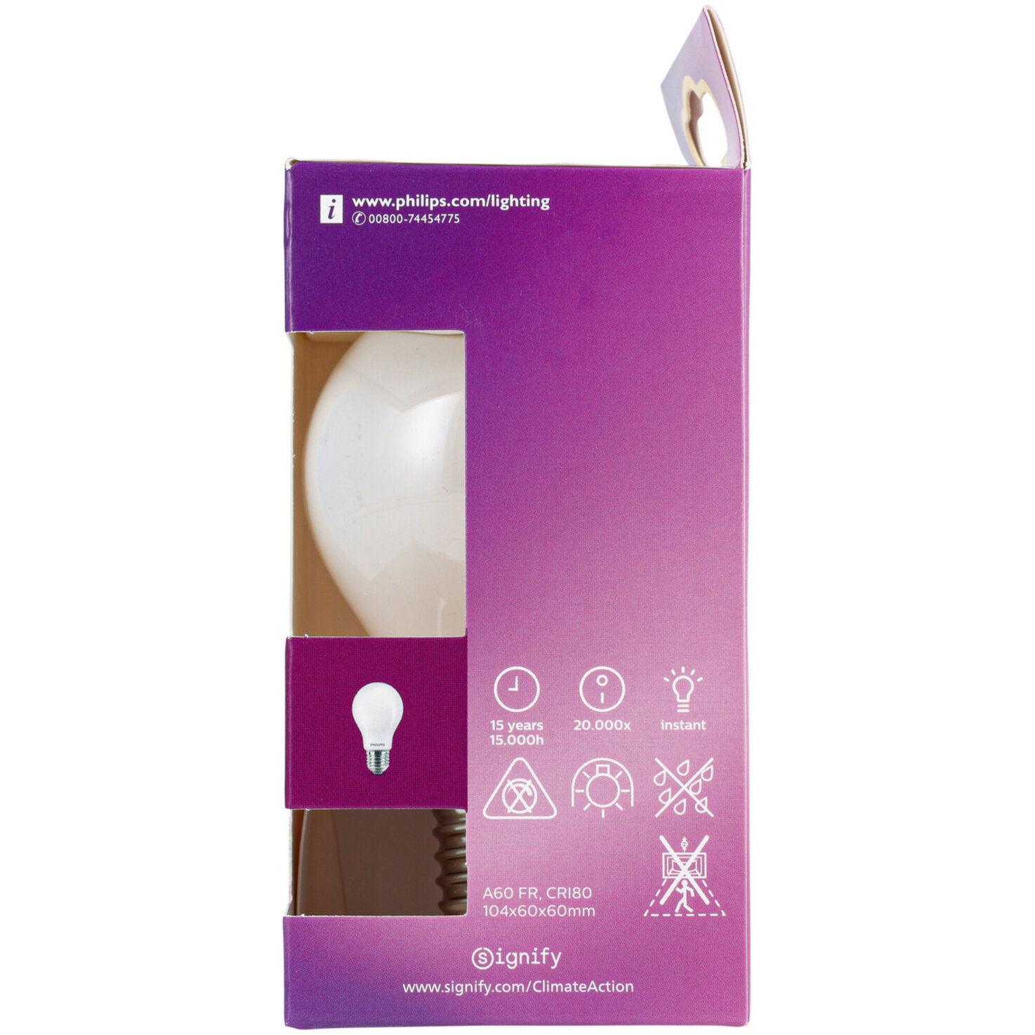 Philips LED-Kolben E27 warmweiss 8.5 W