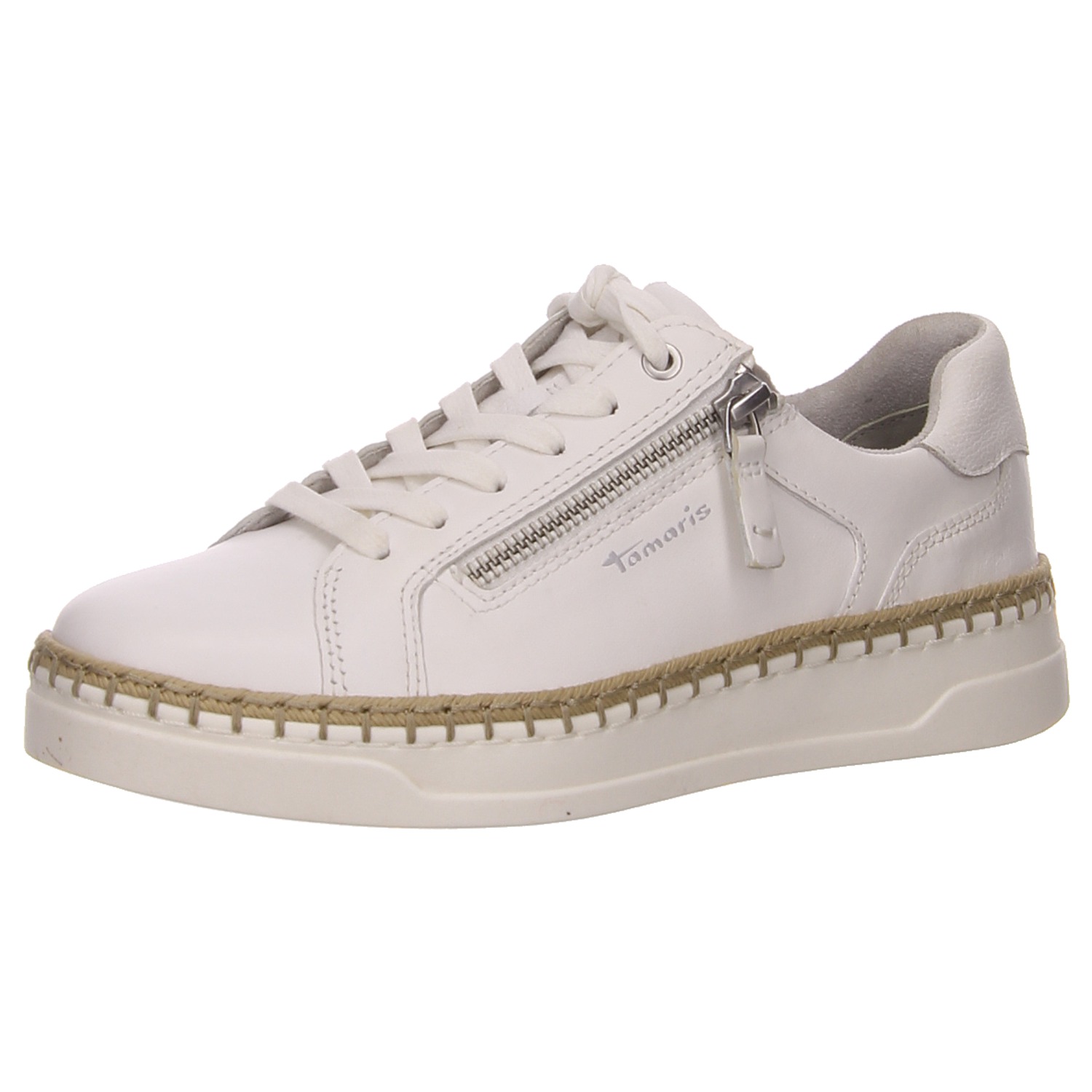 Tamaris Schnürhalbschuh weiß weiss/weiss kombi