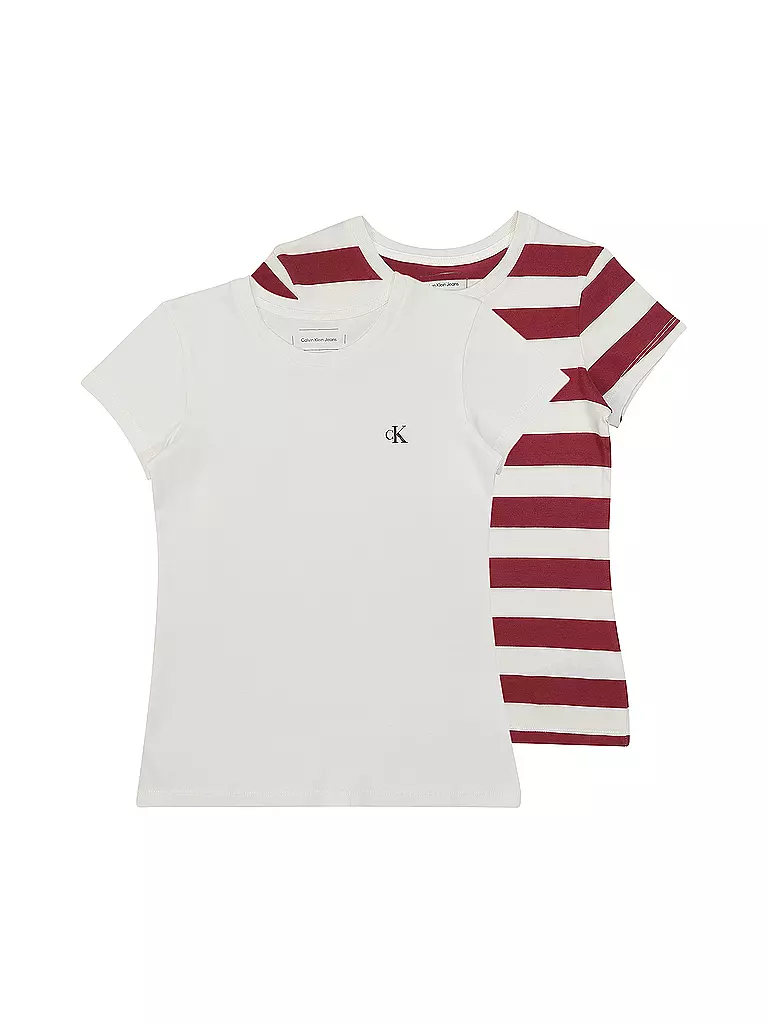 CALVIN KLEIN JEANS Mädchen T-Shirt 2er Pkg  dunkelrot